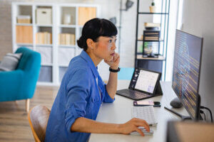 woman working at a desk